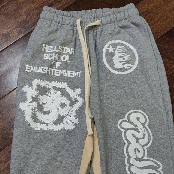 Hellstar Capsule 4 School of Enlightenment Grey Flare Sweatpants NWOT SIZE SMALL - Picture 2 of 6